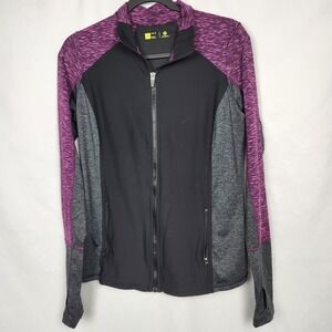 Xersion Womens Athletic‎ Black and Purple Jacket Size Medium Slim Fit